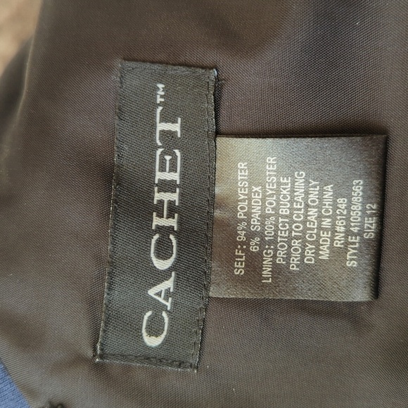 Cachet Gown Black Plunging v neck long Flowy evening gown rhinestone drop Sz 12 - Picture 8 of 9